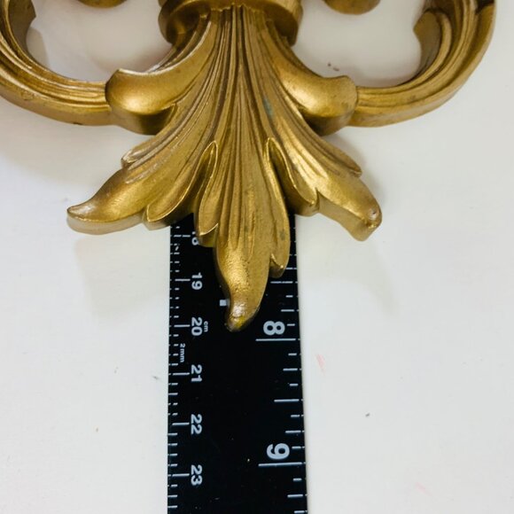 Hollywood Regency Gold Tone Wall Pocket Sconce Vase French Style Decor MCM VTG - Picture 7 of 11